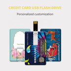 100PCS Credit Card USB Flash Drive 1GB 2GB Memory Storage 4GB 8GB 16GB 32GB 64GB USB 2.0 Pen Drive Custom For Gift USB Disk