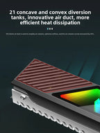 COOLMOON M2 SSD HDD Cooler Solid State Drive Heat Dissipation Vest NVME SSD2280 Brass Heat Sink M2 Heat Sink With Fan