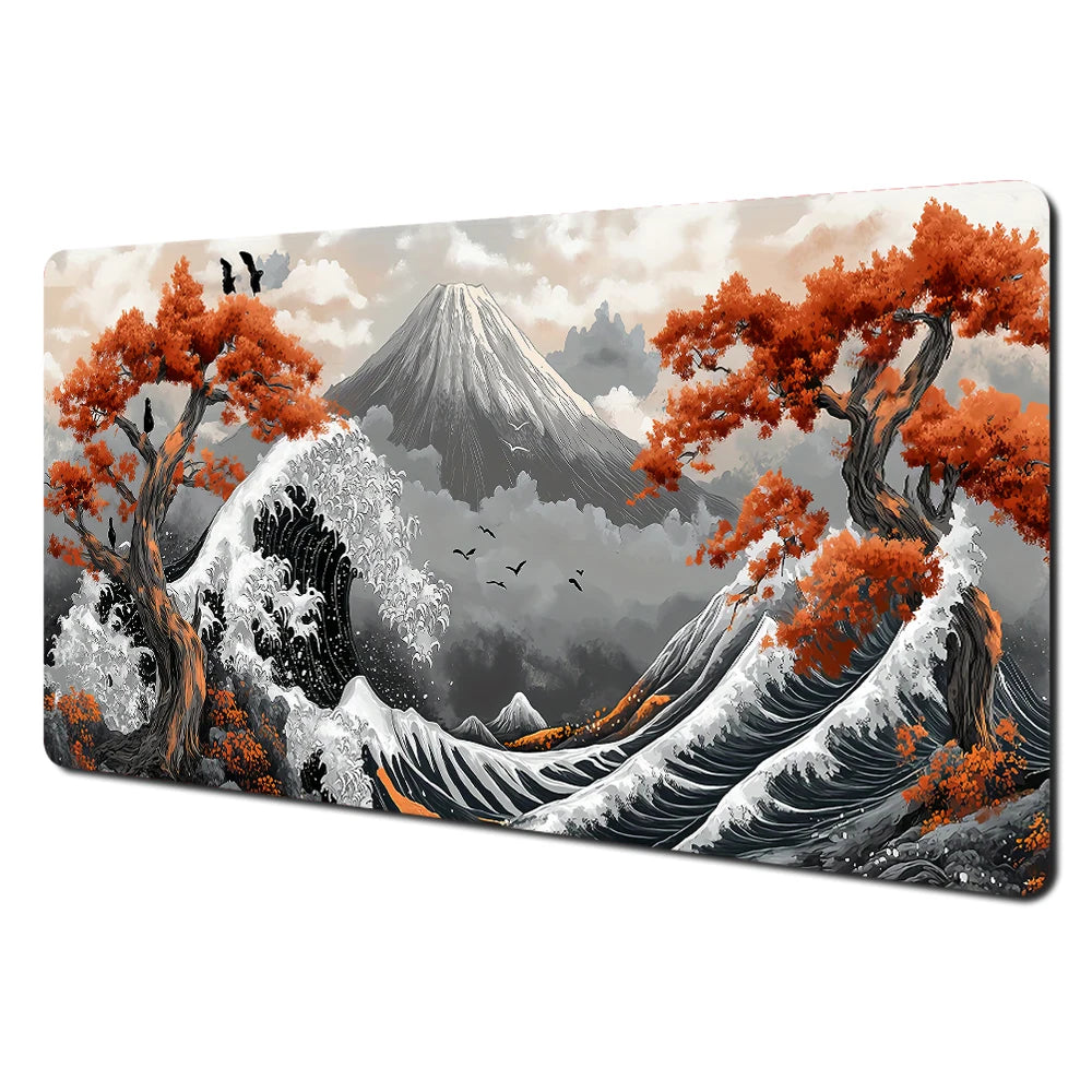Red and black art landscapes large Mouse Pad anti-slip Durable Desk Mat offices accessories keyboard mouse mat tapis de bureau