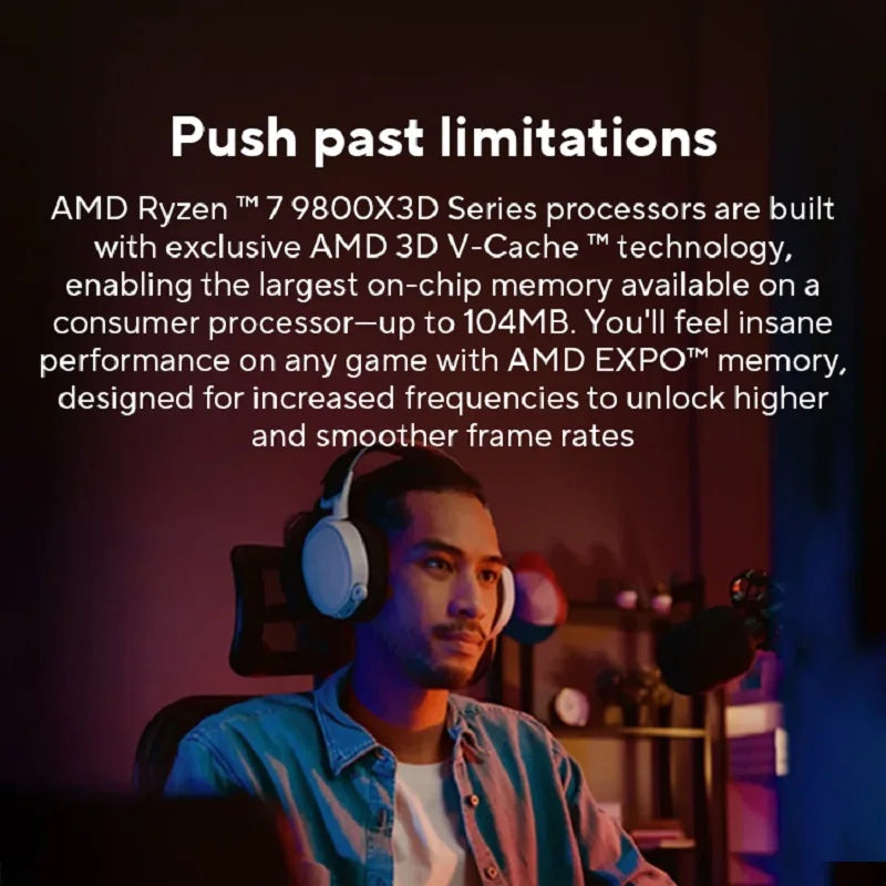 AMD Ryzen 7 9800X3D — 8-Core 16-Thread AM5 CPU, 5.2GHz, 96MB Cache, No Box