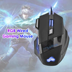 USB Wired Gaming Mouse — 7 Button, RGB Backlit, 5500 DPI