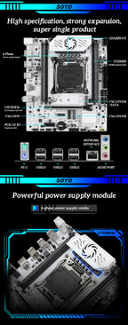 SOYO X99 Gaming Motherboard Kit LGA 2011-3 with E5 2630 V4 CPU DDR4 REG ECC Memory M.2 NAME Computer components Mainboard