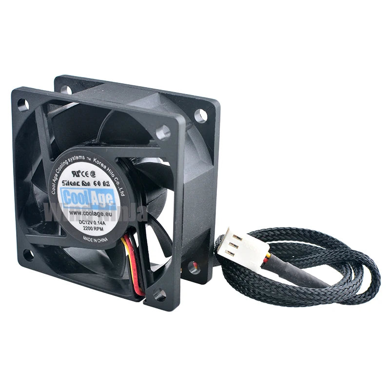 Quiet Cooling Fan 6cm 60mm 60x60x25mm DC12V 0.14A 3-Pin 2200 RPM - Chassis CPU Power Supply Fan for Computer Hardware