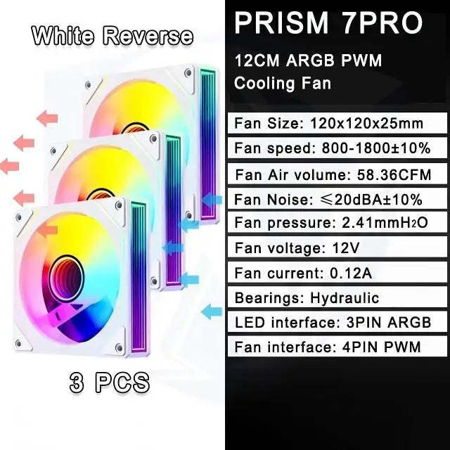 LDPCSJ Prism 7 PRO ARGB PC Case Fan 120mm Infinity Mirror Design Motherboard Lighting Sync 4PIN PWM CPU Cooler Fan ventilador