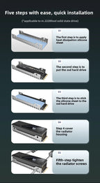 COOLMOON M2 SSD HDD Cooler Solid State Drive Heat Dissipation Vest NVME SSD2280 Brass Heat Sink M2 Heat Sink With Fan