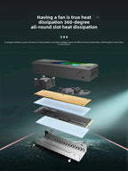 COOLMOON M2 SSD HDD Cooler Solid State Drive Heat Dissipation Vest NVME SSD2280 Brass Heat Sink M2 Heat Sink With Fan