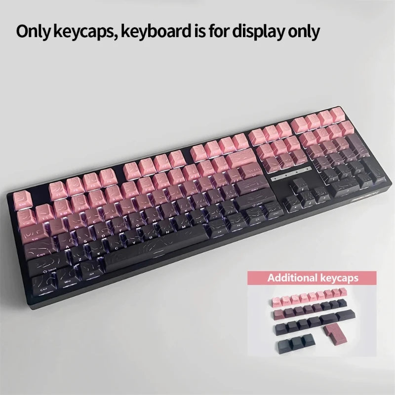 2025 Super Contour PBT Keycaps Side Glow Light Mechanical Keyboard Original Factory Height for 61/68/75/84/87 Keys Game Keyboard