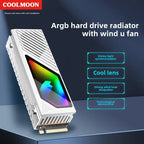 COOLMOON M2 SSD HDD Cooler Solid State Drive Heat Dissipation Vest NVME SSD2280 Brass Heat Sink M2 Heat Sink With Fan