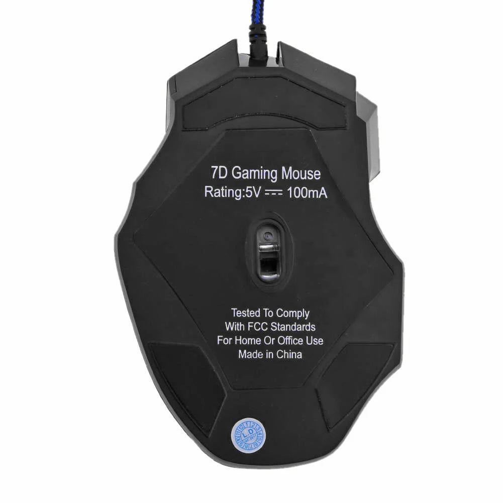 USB Wired Gaming Mouse — 7 Button, RGB Backlit, 5500 DPI