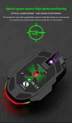 V7 Mechanical Gaming Mouse — LED Lights, Wired, Ambidextrous, Laptop & Desktop