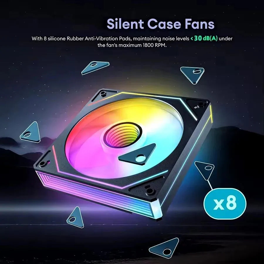 LDPCSJ Prism 7 PRO ARGB PC Case Fan 120mm Infinity Mirror Design Motherboard Lighting Sync 4PIN PWM CPU Cooler Fan ventilador