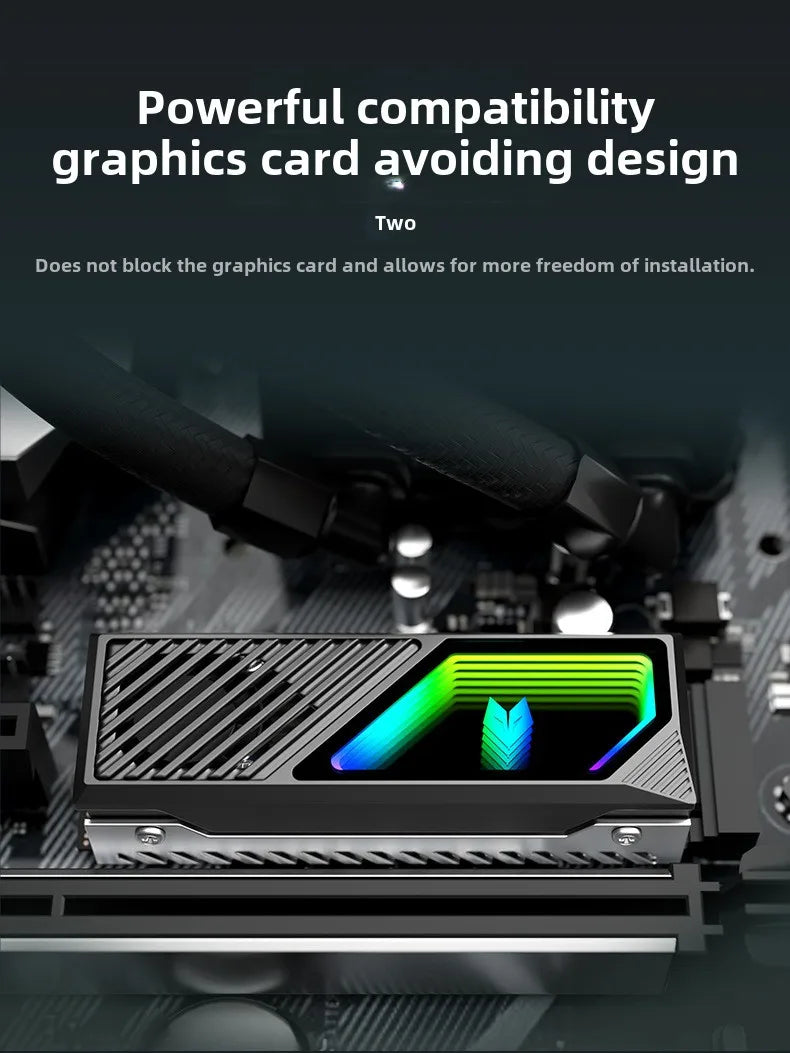 COOLMOON M2 SSD HDD Cooler Solid State Drive Heat Dissipation Vest NVME SSD2280 Brass Heat Sink M2 Heat Sink With Fan