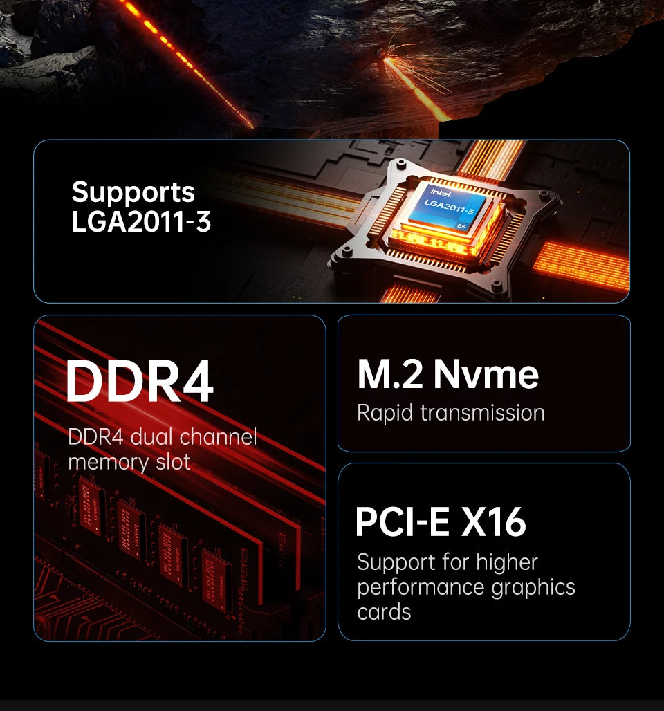 QIYIDA X99 Motherboard kit set LGA 2011-3 Xeon E5 2640 V4 CPU DDR4 16GB PC4 REG ECC Memory NVME M.2 PCI16x3.0 M-ATX