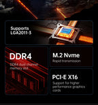 QIYIDA X99 Motherboard kit set LGA 2011-3 Xeon E5 2640 V4 CPU DDR4 16GB PC4 REG ECC Memory NVME M.2 PCI16x3.0 M-ATX