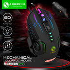 V7 Mechanical Gaming Mouse — LED Lights, Wired, Ambidextrous, Laptop & Desktop