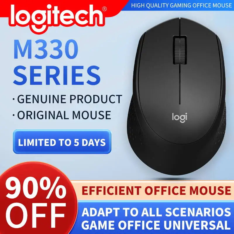 Logitech M330 Silent Wireless Office Mouse — Compact, Quiet, Comfortable
