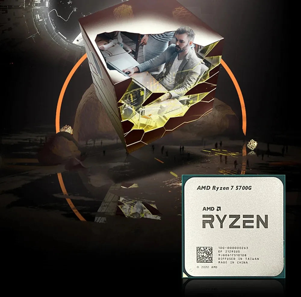 AMD Ryzen 7 5700G — 8-Core 16-Thread AM4 CPU, 3.8GHz / 4.6GHz, Radeon Graphics, 65W