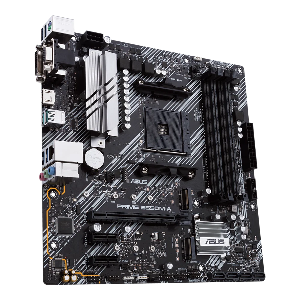 ASUS PRIME B550M-A Motherboard — AMD B550, AM4, DDR4, 128GB, Micro ATX