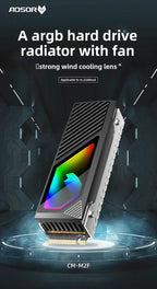 COOLMOON M2 SSD HDD Cooler Solid State Drive Heat Dissipation Vest NVME SSD2280 Brass Heat Sink M2 Heat Sink With Fan