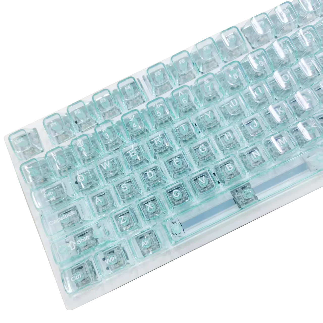 New 115 Key Translucent Keycaps PC PBT Keycaps Green Keycap MDA Profile for MX Switch Keycap for Mechanical Keyboard Game Keys