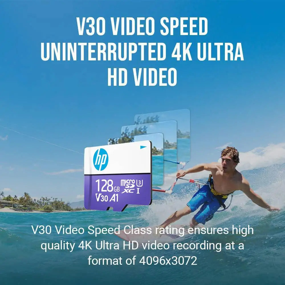 100% Original HP Micro SD Card Class10 U3 Memory Card MicroSD 64GB 128GB 256GB SD/TF Flash Card on For Smartphone Tablet Camera