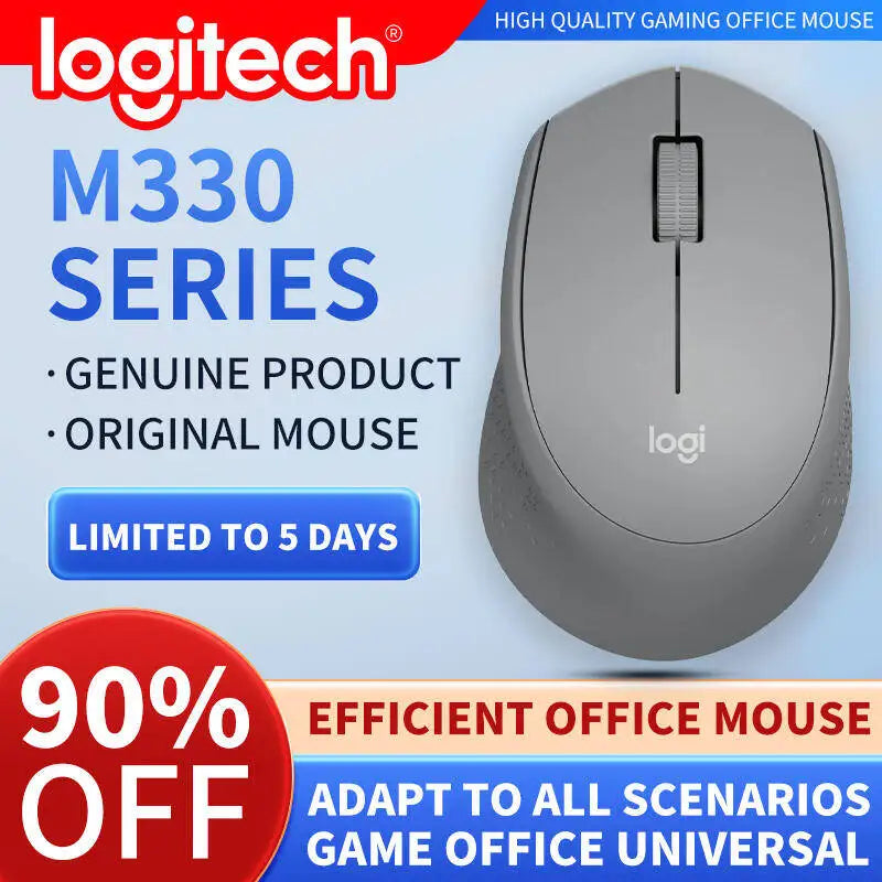 Logitech M330 Silent Wireless Office Mouse — Compact, Quiet, Comfortable