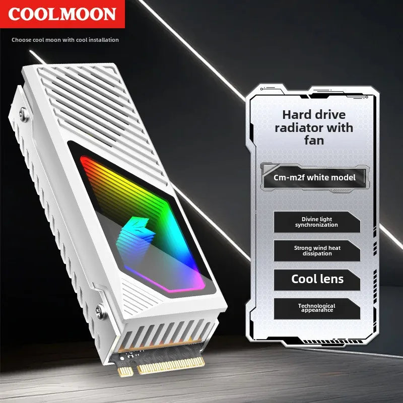COOLMOON M2 SSD HDD Cooler Solid State Drive Heat Dissipation Vest NVME SSD2280 Brass Heat Sink M2 Heat Sink With Fan