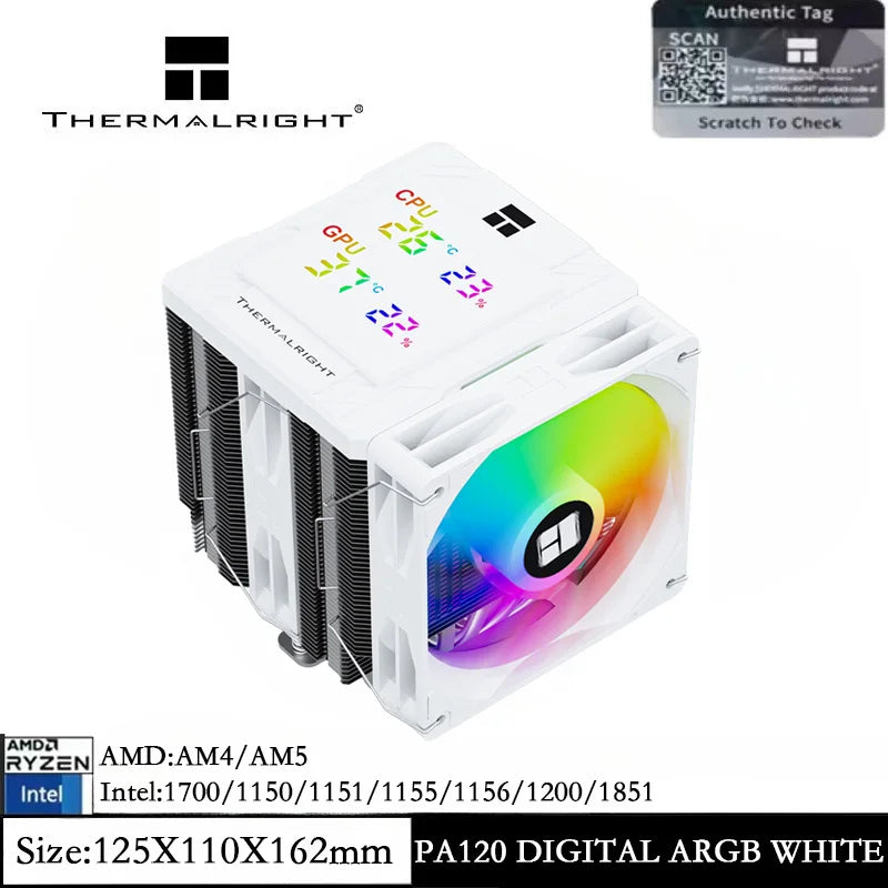 Thermalright Peerless Assassin 120 Digital ARGB WHITE CPU Cooler Double Tower Air Cooler for AM4 AM5 Intel 1700/1851/115X/1200