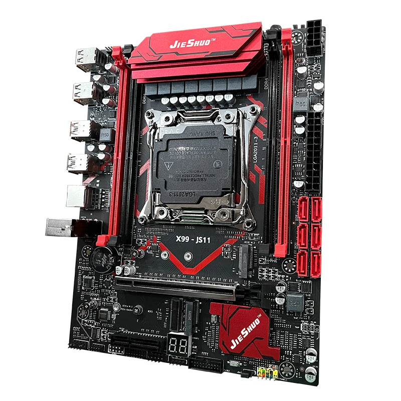 JIESHUO X99-JS11 Motherboard Set for Gaming with Xeon E5-2680 V4 Processor Compatible with DDR4 2133MHz Dual-Channel RAM & WiFi