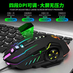 V7 Mechanical Gaming Mouse — LED Lights, Wired, Ambidextrous, Laptop & Desktop