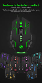 V7 Mechanical Gaming Mouse — LED Lights, Wired, Ambidextrous, Laptop & Desktop