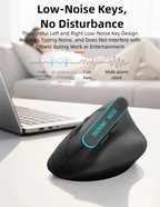 Warvank VM1 Vertical Wireless Mouse — Ergonomic, 1600 DPI, Rechargeable, Silent