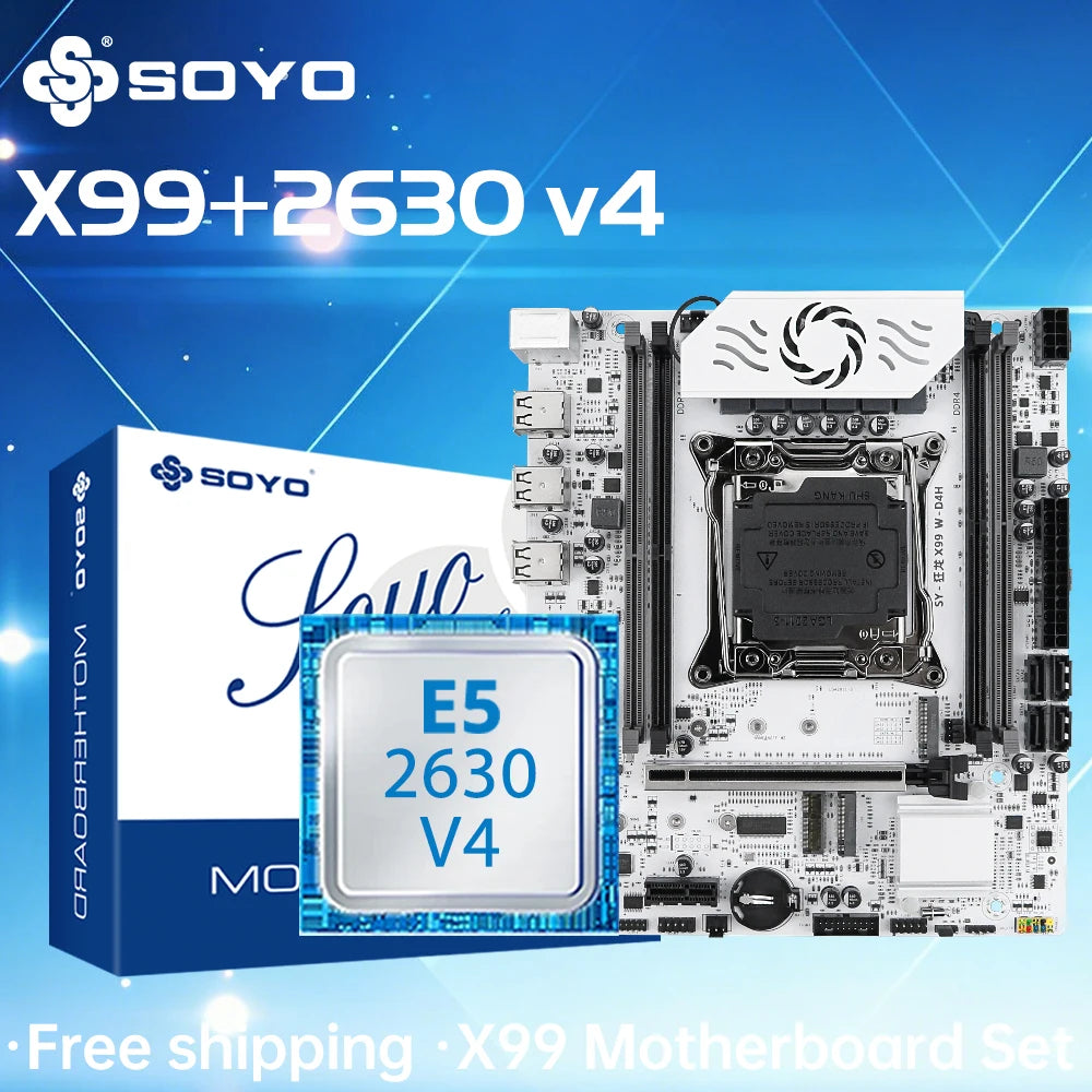 SOYO X99 Gaming Motherboard Kit LGA 2011-3 with E5 2630 V4 CPU DDR4 REG ECC Memory M.2 NAME Computer components Mainboard