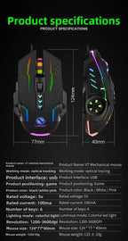 V7 Mechanical Gaming Mouse — LED Lights, Wired, Ambidextrous, Laptop & Desktop