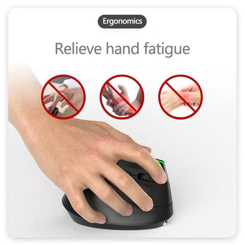 Warvank VM1 Vertical Wireless Mouse — Ergonomic, 1600 DPI, Rechargeable, Silent