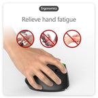 Warvank VM1 Vertical Wireless Mouse — Ergonomic, 1600 DPI, Rechargeable, Silent