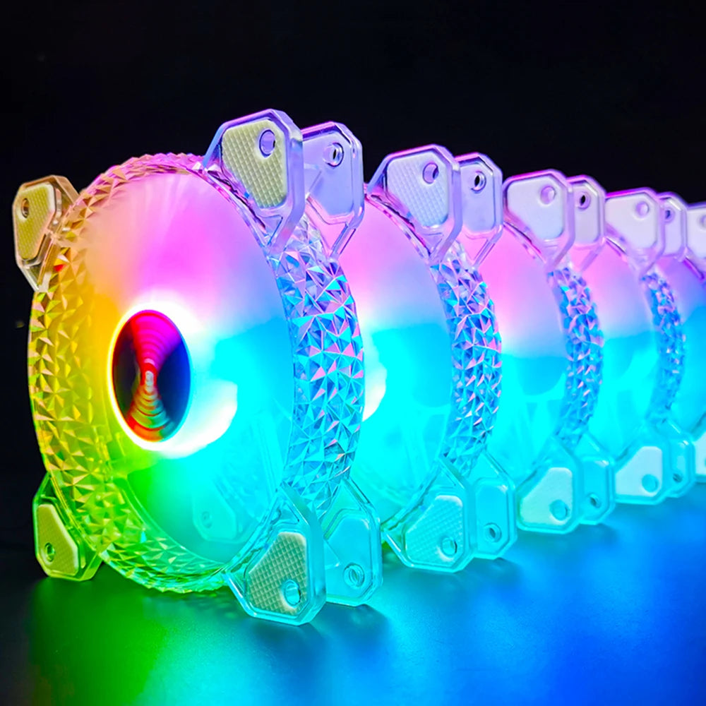 Coolmoon 12CM ARGB Fan PWM Control 5V ARGB 3Pin Chassis Heatsink Quiet Fan AURA SYNC 4Pin for PC Case Water Cooler CPU Radiator