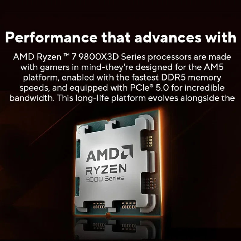 AMD Ryzen 7 9800X3D — 8-Core 16-Thread AM5 CPU, 5.2GHz Boost, 64MB Cache