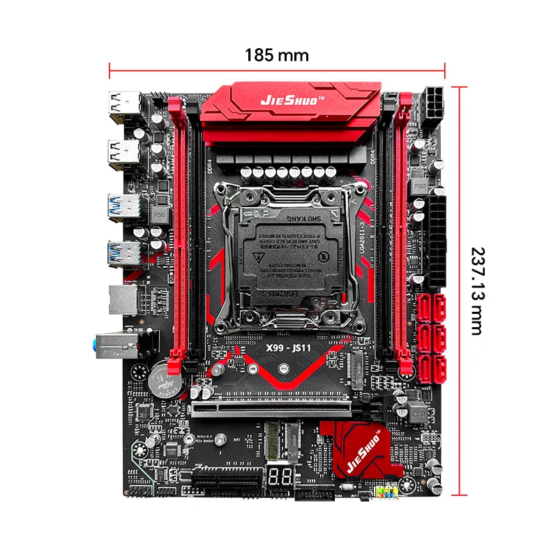 JIESHUO X99-JS11 Motherboard Set for Gaming with Xeon E5-2680 V4 Processor Compatible with DDR4 2133MHz Dual-Channel RAM & WiFi