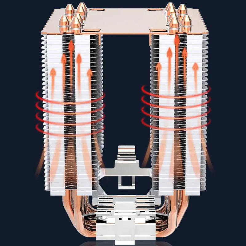 6 Heat Pipes CPU Cooler 4Pin PWM PC Procesor Heat Sinks for Intel LGA 1700 1200 1150 1151 1155 2011 X79 X99 AM3 AM4 Cooling Fan