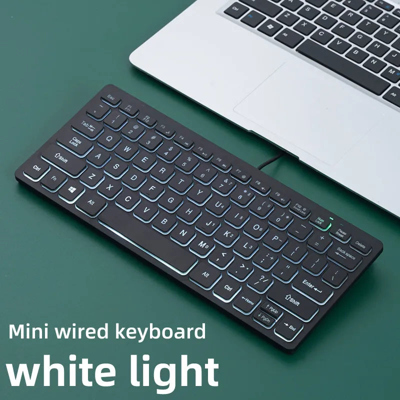 APAYADO K1000 Wired Mini Keyboard - Compact Portable Design, Plug-and-Play, Ideal for Laptops/Computers, Spill-Resistant