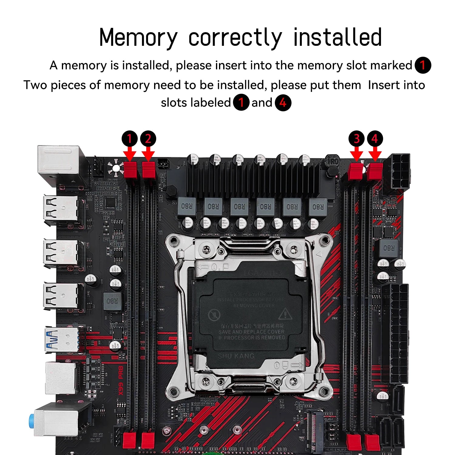 MACHINIST PR8-H X99 Motherboard Kit LGA 2011-3 Xeon E5 2676 V3 CPU Processor 2pcs*8GB=16GB DDR3 ECC Memory RAM M.2 NVME/SATA