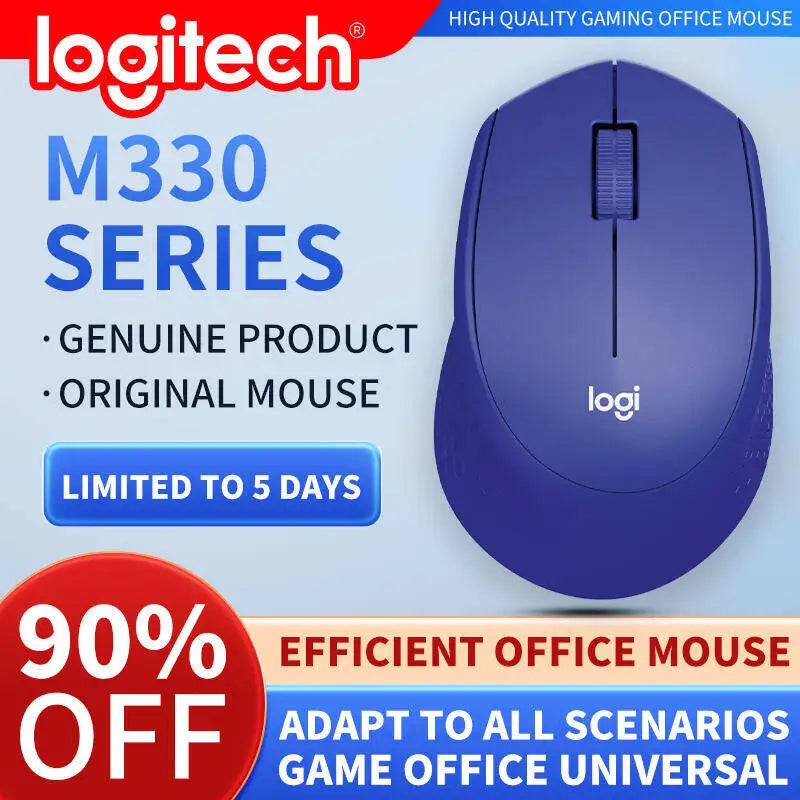 Logitech M330 Silent Wireless Office Mouse — Compact, Quiet, Comfortable