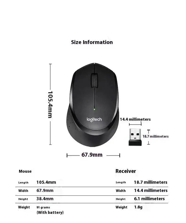Logitech M330 Silent Wireless Office Mouse — Compact, Quiet, Comfortable