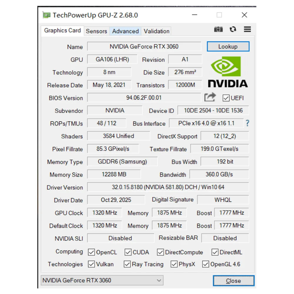 New Gaming Graphics Cards SOYO NVIDIA GeForce RTX 3060 12GB GDDR6 192 Bit Desktop GPU Video Card For PC Computer Components