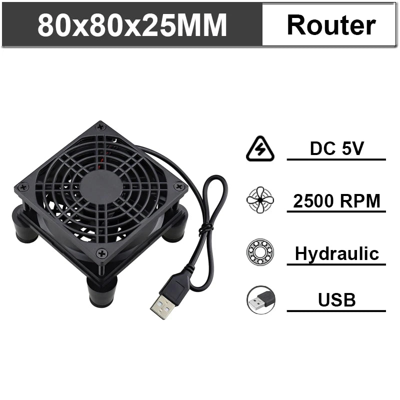 Gdstime USB Fan 120MM DIY Router Fan 92/80MM Cooling Fan PC Fan DC 5V 14CM TV Box Radiator WIFI HeatSink Stand MINI Host Bracket