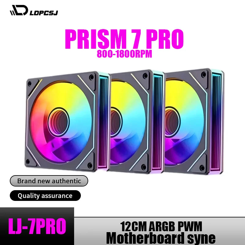 LDPCSJ Prism 7 PRO ARGB PC Case Fan 120mm Infinity Mirror Design Motherboard Lighting Sync 4PIN PWM CPU Cooler Fan ventilador
