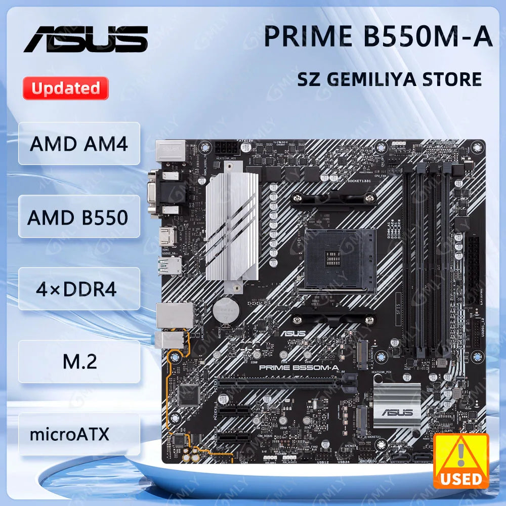 ASUS PRIME B550M-A Motherboard — AMD B550, AM4, DDR4, 128GB, Micro ATX