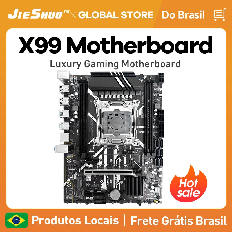 JIESHUO X99 Gaming Motherboard — LGA 2011-3, Dual-Channel DDR4, PCIe x16, M.2 NVMe