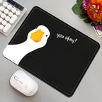 Black Mini Mouse Pad Funny Goose  Meme "are you ok" Portable Small Gaming Mouse Mat Smooth Surface Non-Slip for PC Notebook Desk